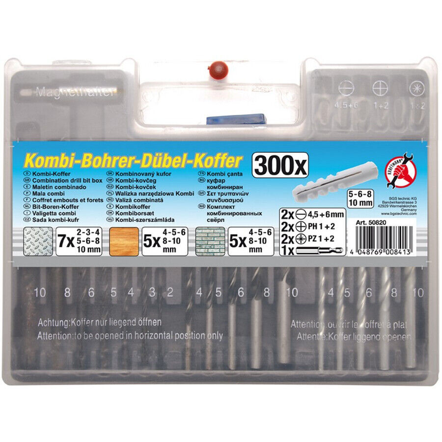 set 300 pz punte e tasselli - codice bgs50820 KRAFTMANN officina