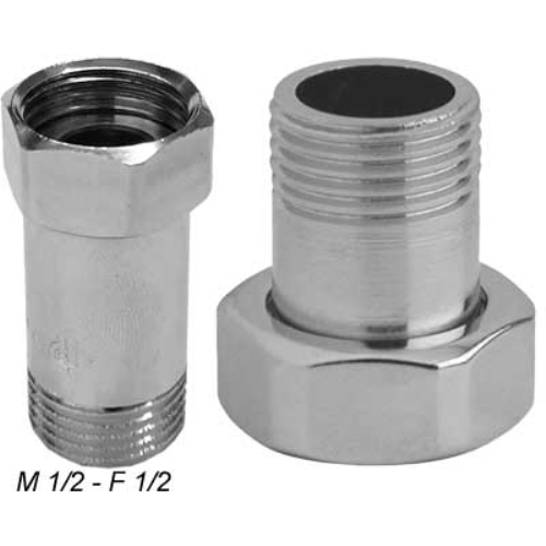 Codolo ottone cromato dado girevole m 1/2 . f 1/2