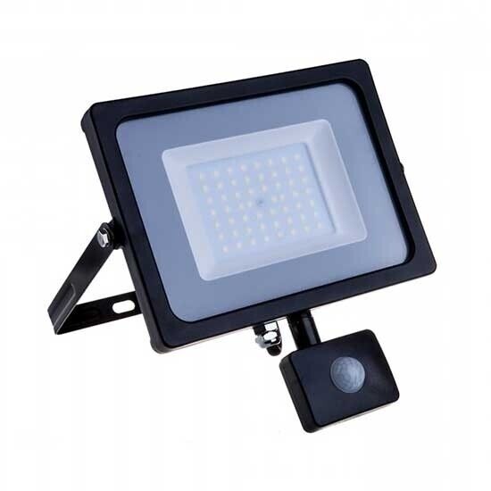 V-TAC PRO VT-30-S faro led 30W ultra slim nero con sensore PIR bianco caldo 3000