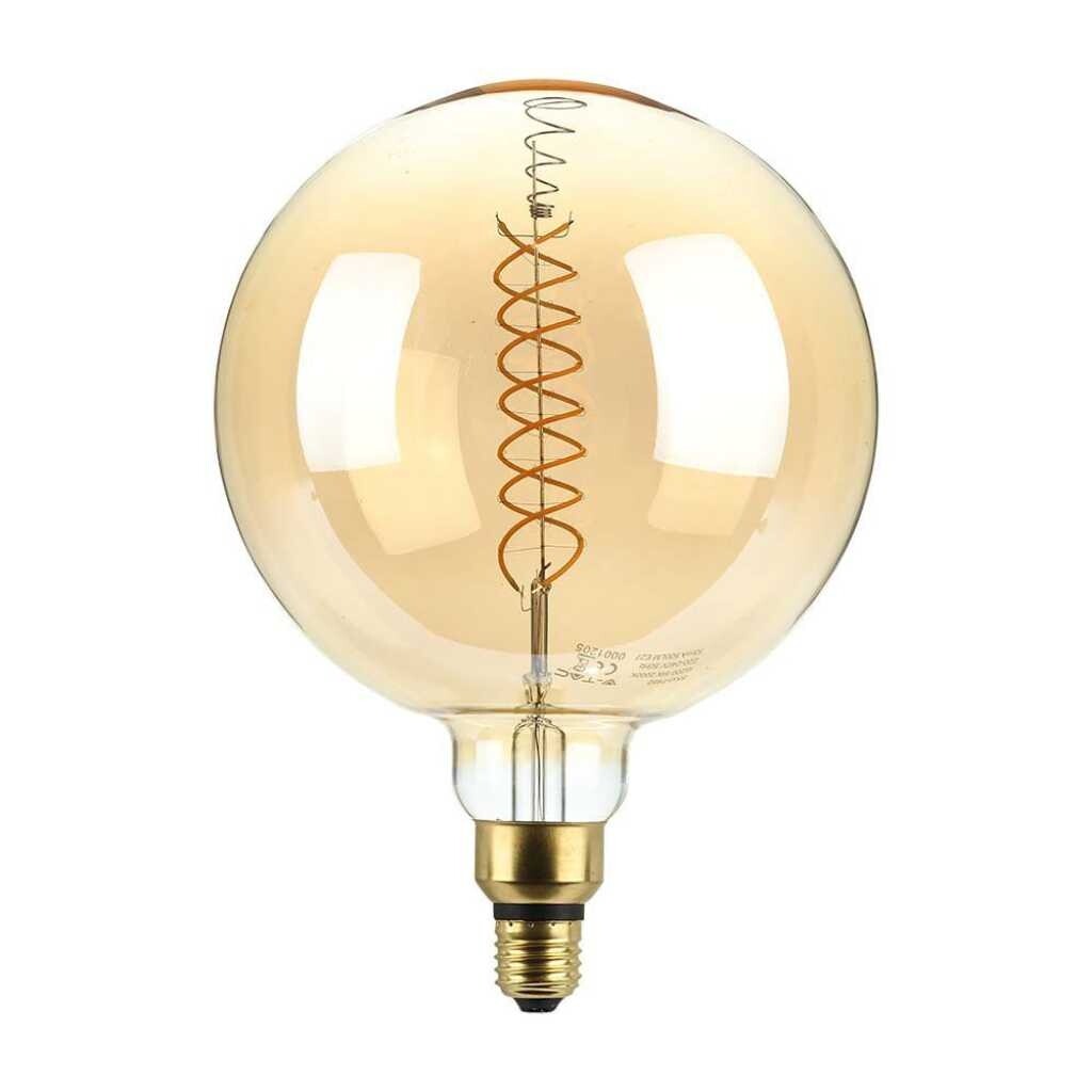 V-Tac VT-2158D Lampadina globo 8W E27 XL G200 doppio filamento spirale vetro amb