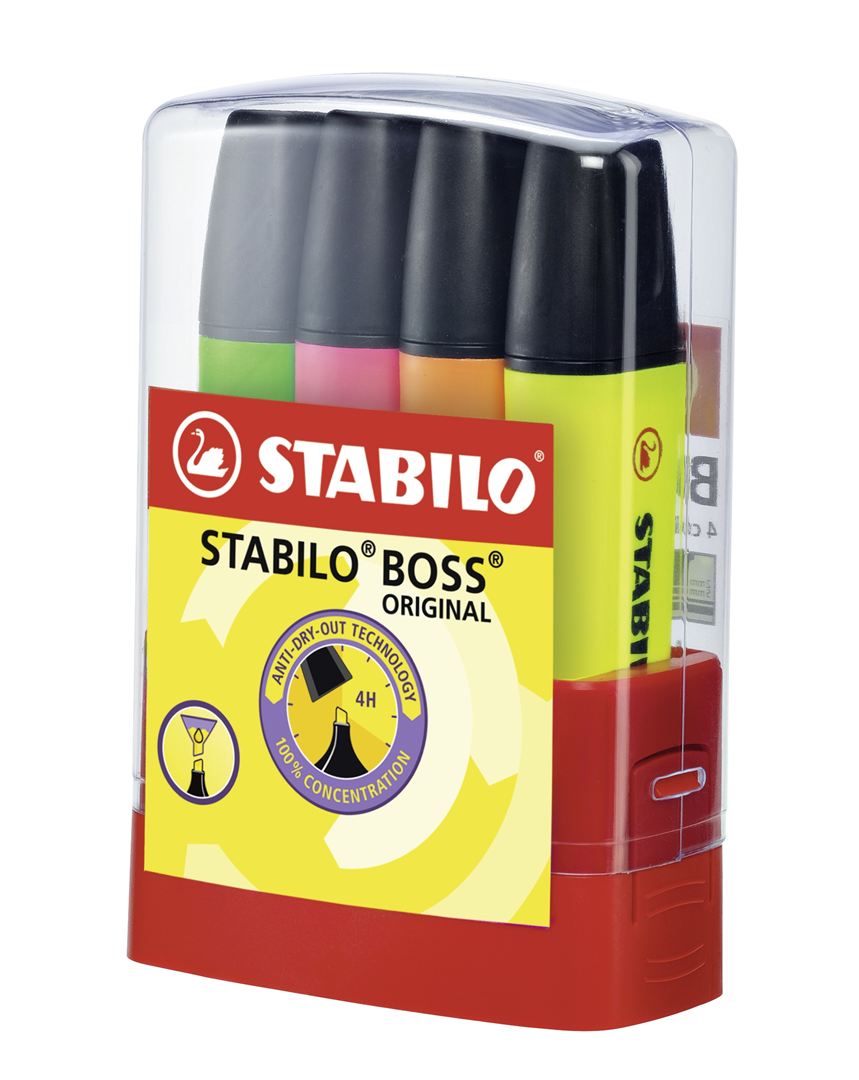 Evidenziatore - STABILO BOSS ORIGINAL - BOSS Parade Astuccio da 4 - Colori assor