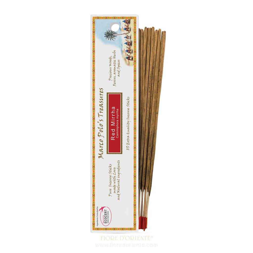 Red Mirrha Marco Polo Incense, Incenso Naturale, 10 Bastoncini