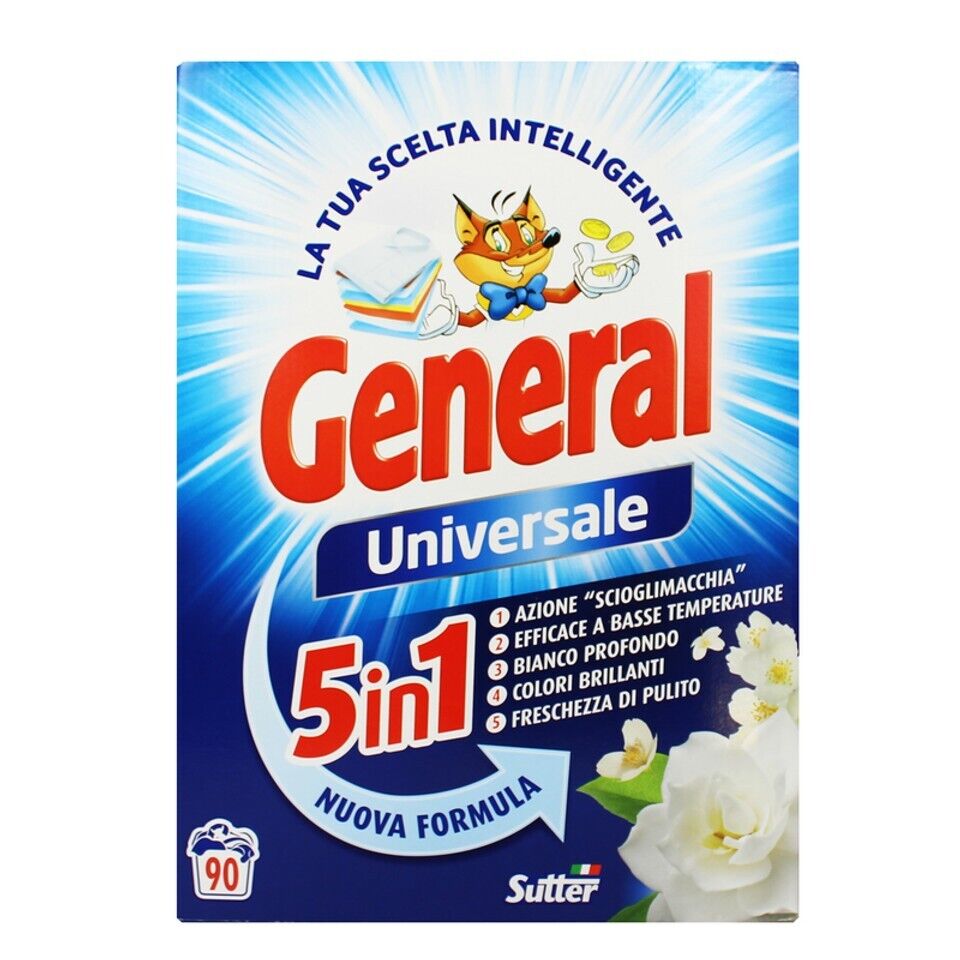 General Detersivo Lavatrice Polvere Detergente Universale Bucato Formula 5in1