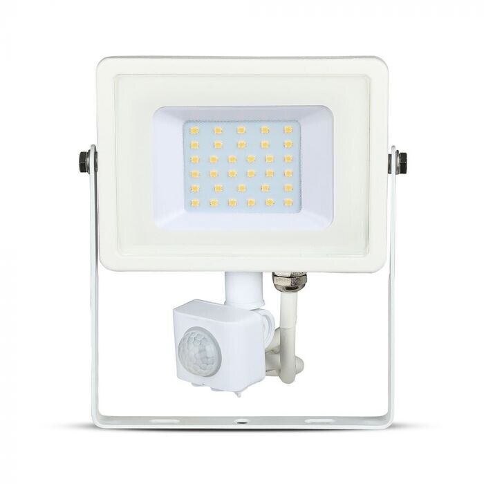V-TAC PRO VT-30-S faro led 30W ultra slim bianco con sensore PIR bianco freddo 6