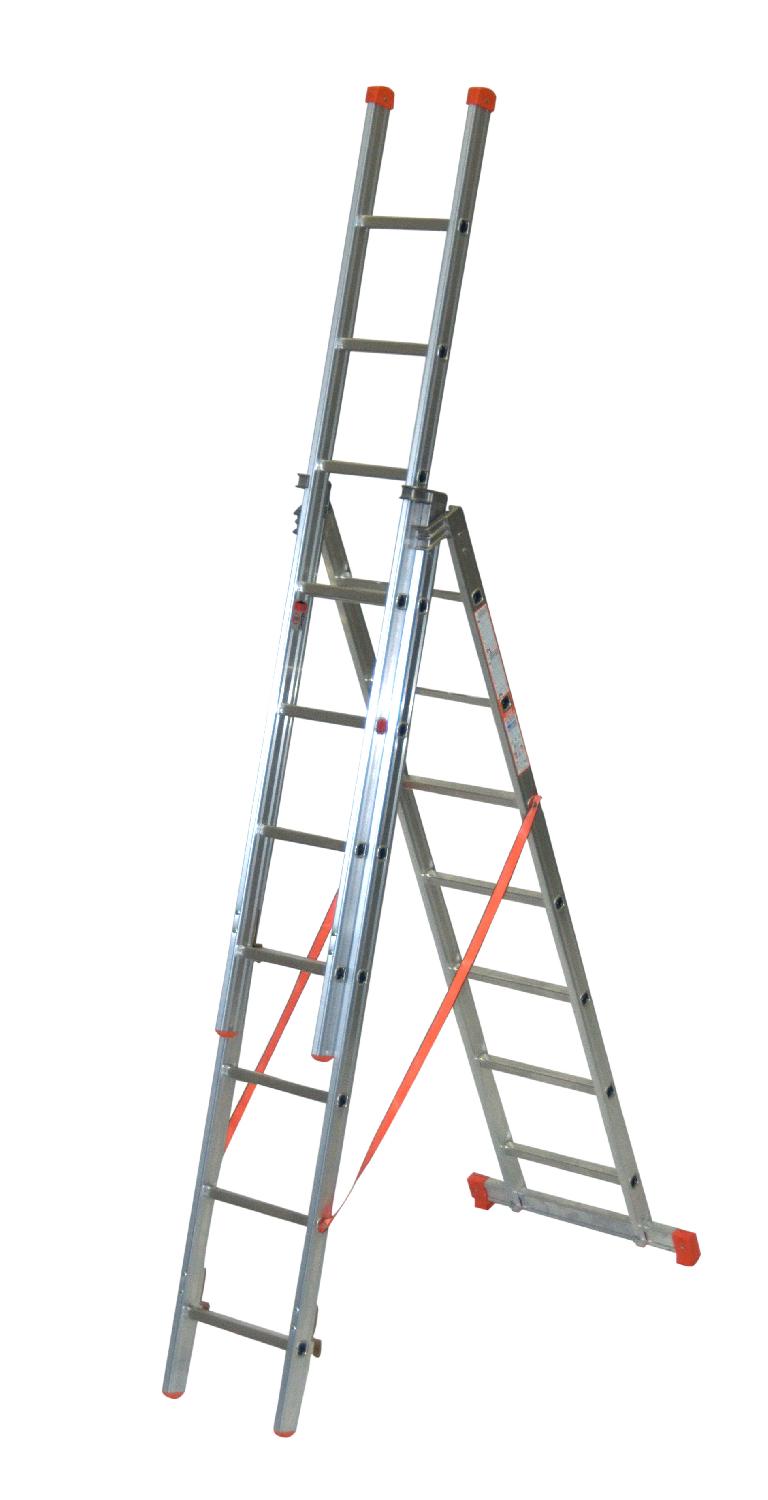 FACAL Scala Alluminio Genia Trasformabile a 3 Rampe 7+7+7 Gradini 502 cm G250-3