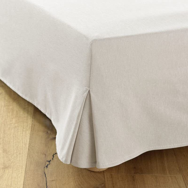 Vestiletto Matrimoniale 160x200 Beige | 4 volanti da 30 cm per rete 160x200 c...
