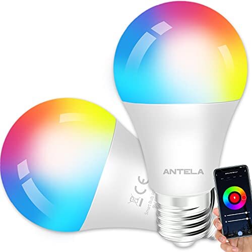 ANTELA Lampadine LED Alexa Inteligente WiFi E27, Dimmerabile Lampadina (K6Q)