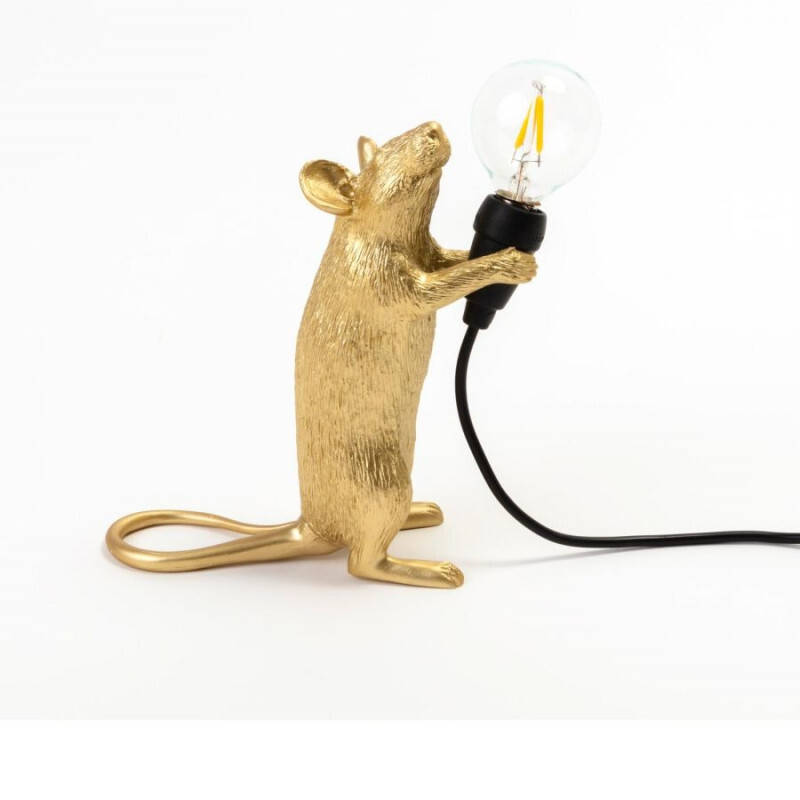 Seletti Lampada "Mouse Lamp-Step-Gold" Piedi USB
