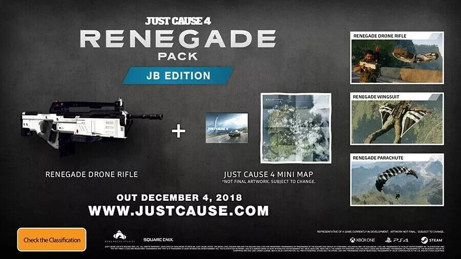 JUST CAUSE 4 EDIZIONE RENEGADE PS4 PLAYSTATION 4 DLC E MAPPA EU CON ITALIANO NEW