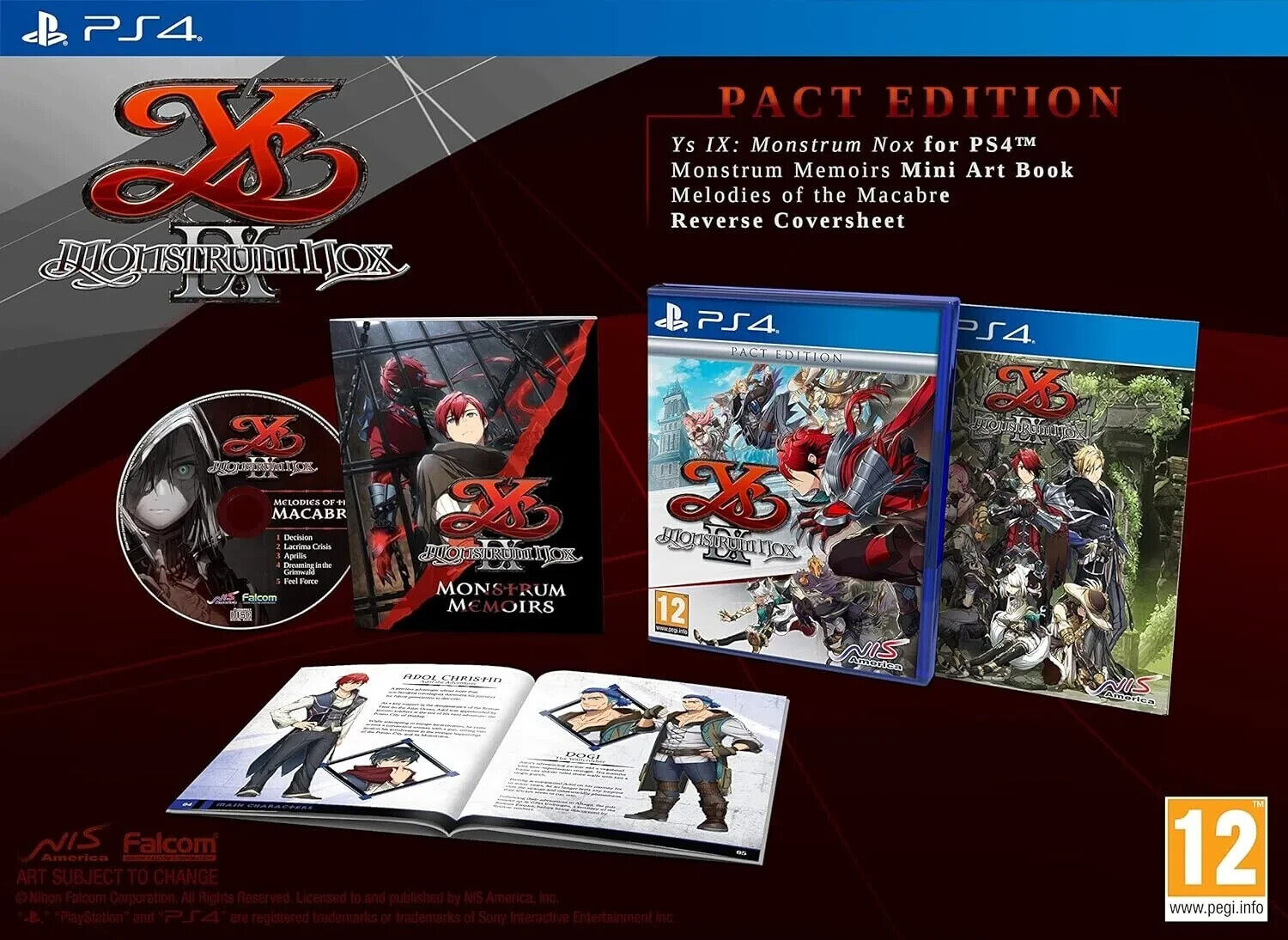 YS IX MONSTRUM NOX PACT EDITION PS4 JRPG CON ARTBOOK E SOUNDTRACK PAL FR NUOVO