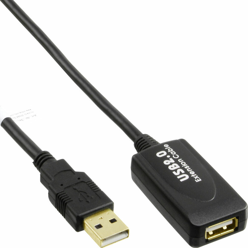 INL InLine® Cavo USB 2.0 A maschio / A femmina, 10m, Attivo con amplificatore s