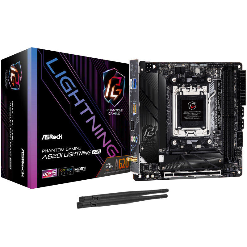 ASRock A620I LIGHTNING WIFI Motherboard mini ITX Socket AM5 90-MXBMN0-A0UAYZ