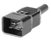 MicroConnect IEC Power Adaptor C20 Plug  C20 Socket, Straight, Black