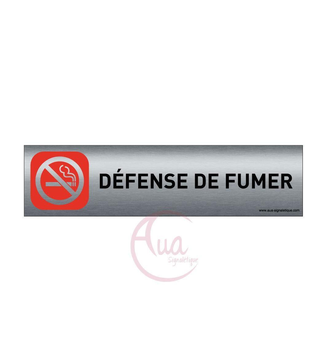 Plaque de porte aluminium brossé imprimé -Dimensions 200 x 50 mm - (f0F)