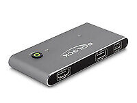 Delock USB-C KVM Switch to HDMI 8K 60 Hz with USB 2.0 7680 x 4320 11486