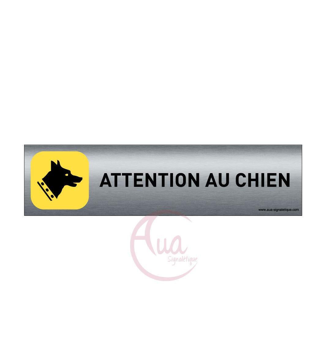 Plaque de porte aluminium brossé imprimé -Dimensions 200 x 50 mm - (x3b)