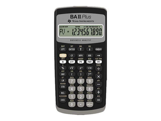 Texas Instruments BA II Plus Financial calculator 10 digits battery 10 BAII PLUS