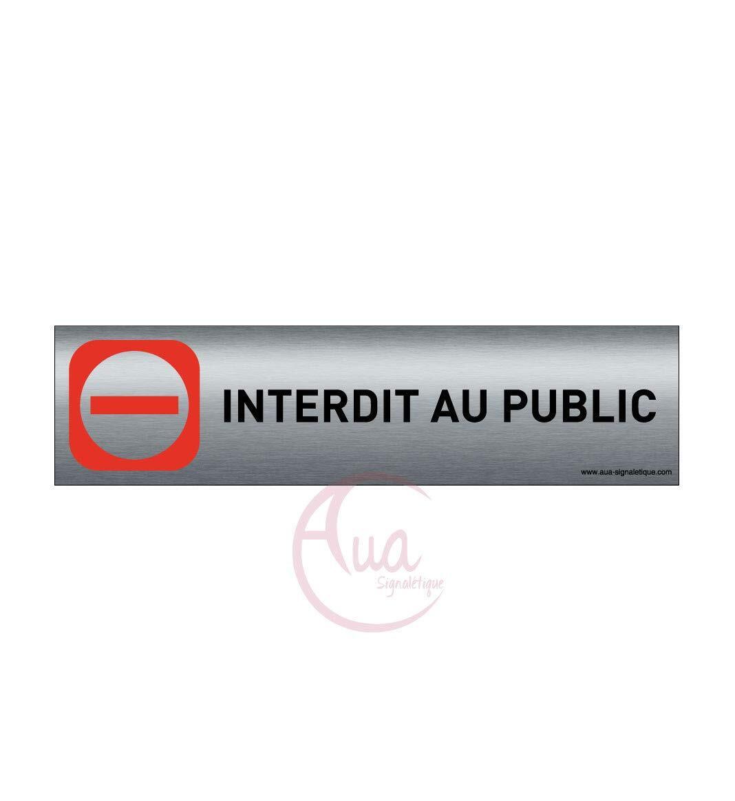 Plaque de porte aluminium brossé imprimé -Dimensions 200 x 50 mm - (G3O)