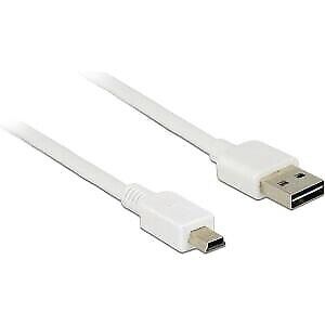 Delock Cavo EASY-USB 2.0 Tipo-A maschio  USB 2.0 Tipo Mini-B maschio 1 m bianco