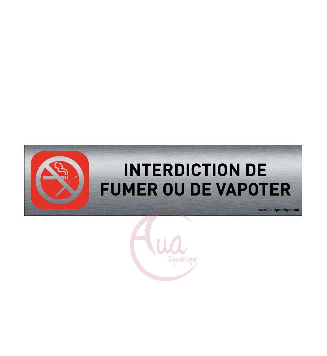 Plaque de porte aluminium brossé imprimé -Dimensions 200 x 50 mm - (O9D)