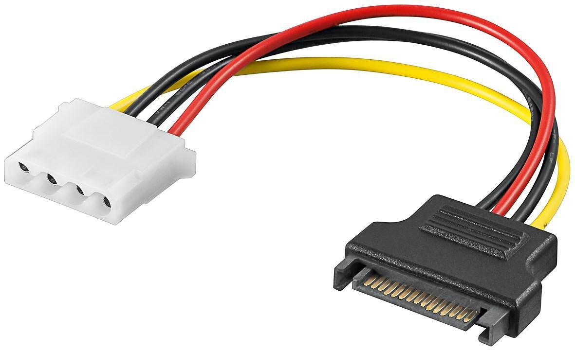 MicroConnect Internal PC Power Supply cable  SATA 15 Male - 4pin female