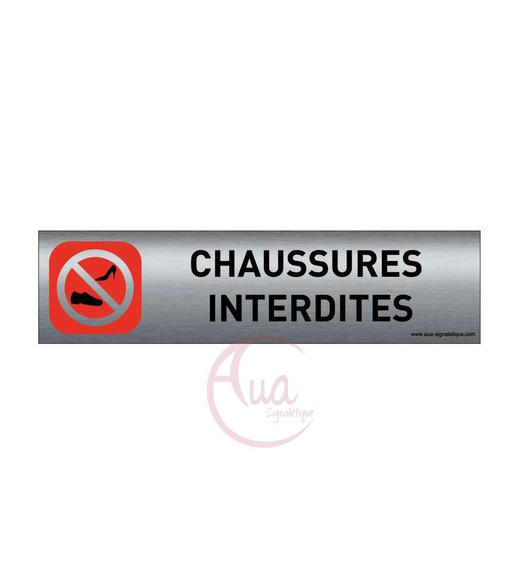 Plaque de porte aluminium brossé imprimé -Dimensions 200 x 50 mm - (r3B)