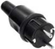 Vollgummi-Stecker schwarz mit Knickschutz montierbar SpritzwasserschutzHammer-Ze