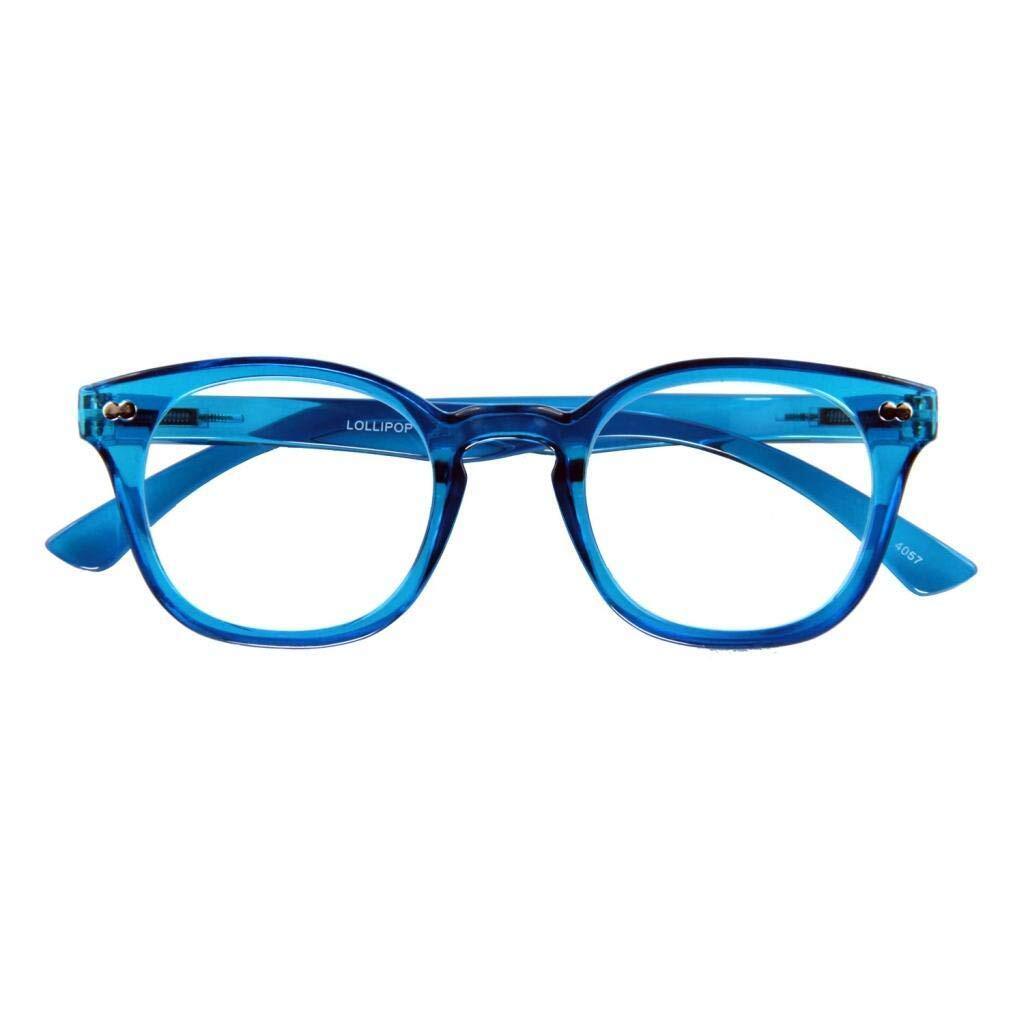 Lesebrille LOLLIPOP, blau, +1.00 dpt.: Lesebrille mit Federtechnik, (B0v)