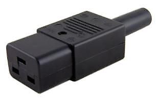 MicroConnect IEC Power Adaptor C19 Plug  C19 Socket, Straight, Black