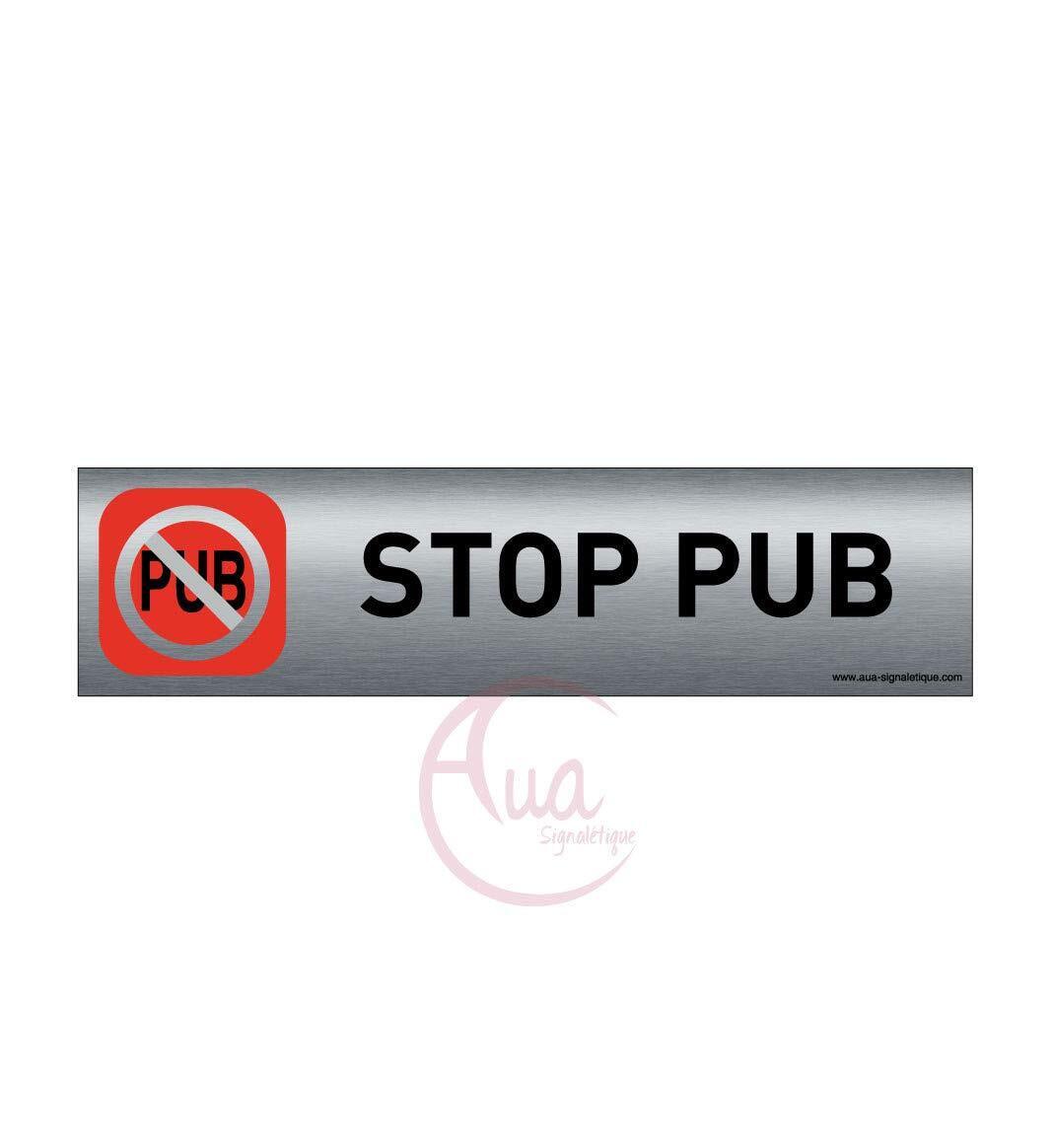 Plaque de porte aluminium brossé imprimé -Dimensions 200 x 50 mm - (j8n)