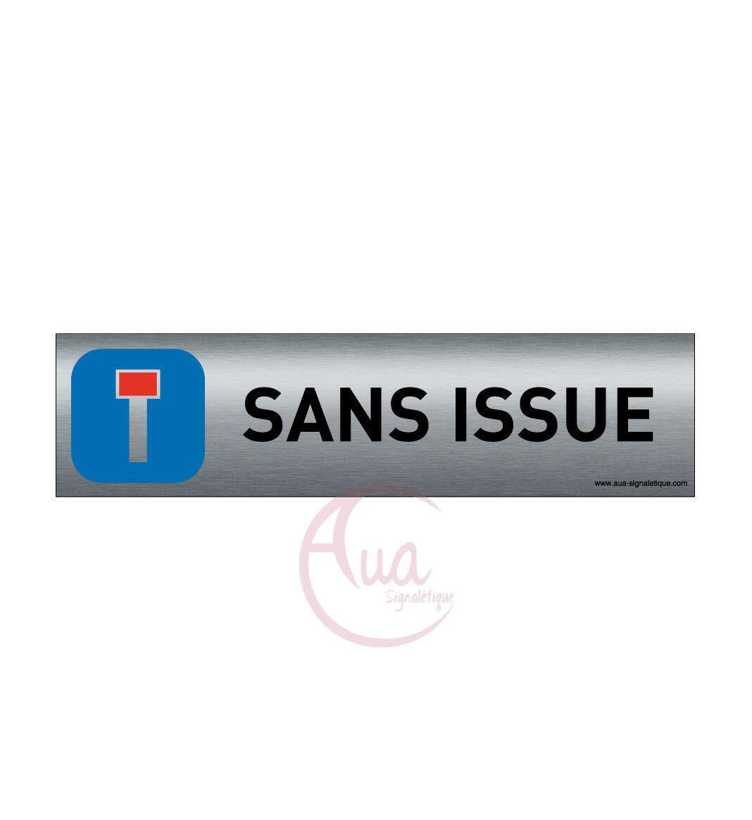 Plaque de porte aluminium brossé imprimé -Dimensions 200 x 50 mm - (s7w)