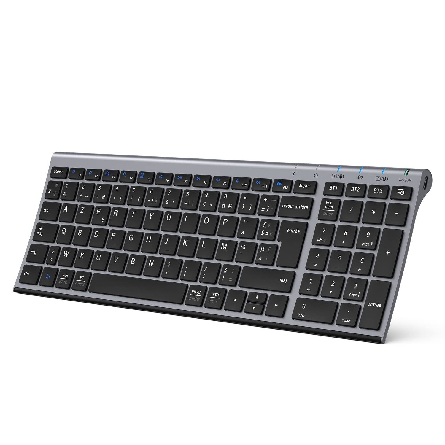iClever Tastiera senza fili Bluetooth tastiera wireless multi-dispositivo con...