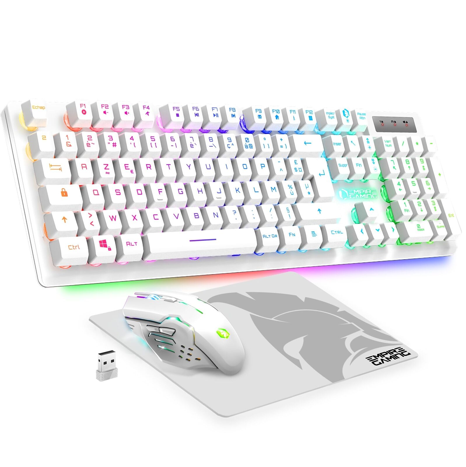 Empire Gaming - Armor RF800 Pack Clavier Souris Gaming sans Fil AZERTY França...