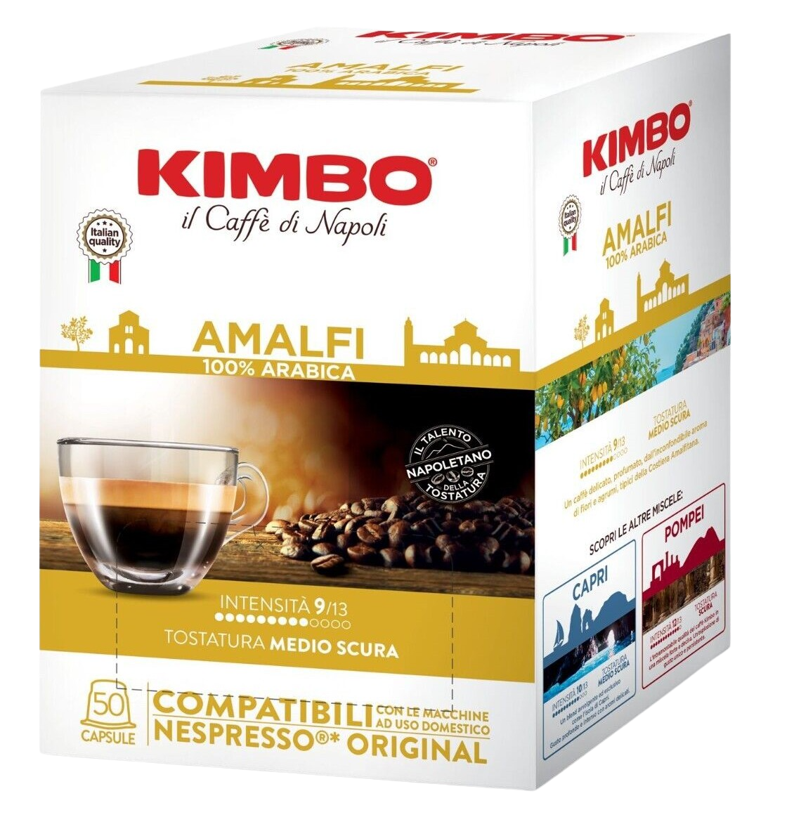 CAFFÈ KIMBO AMALFI - Box 50 CAPSULE COMPATIBILI NESPRESSO da 5.4g