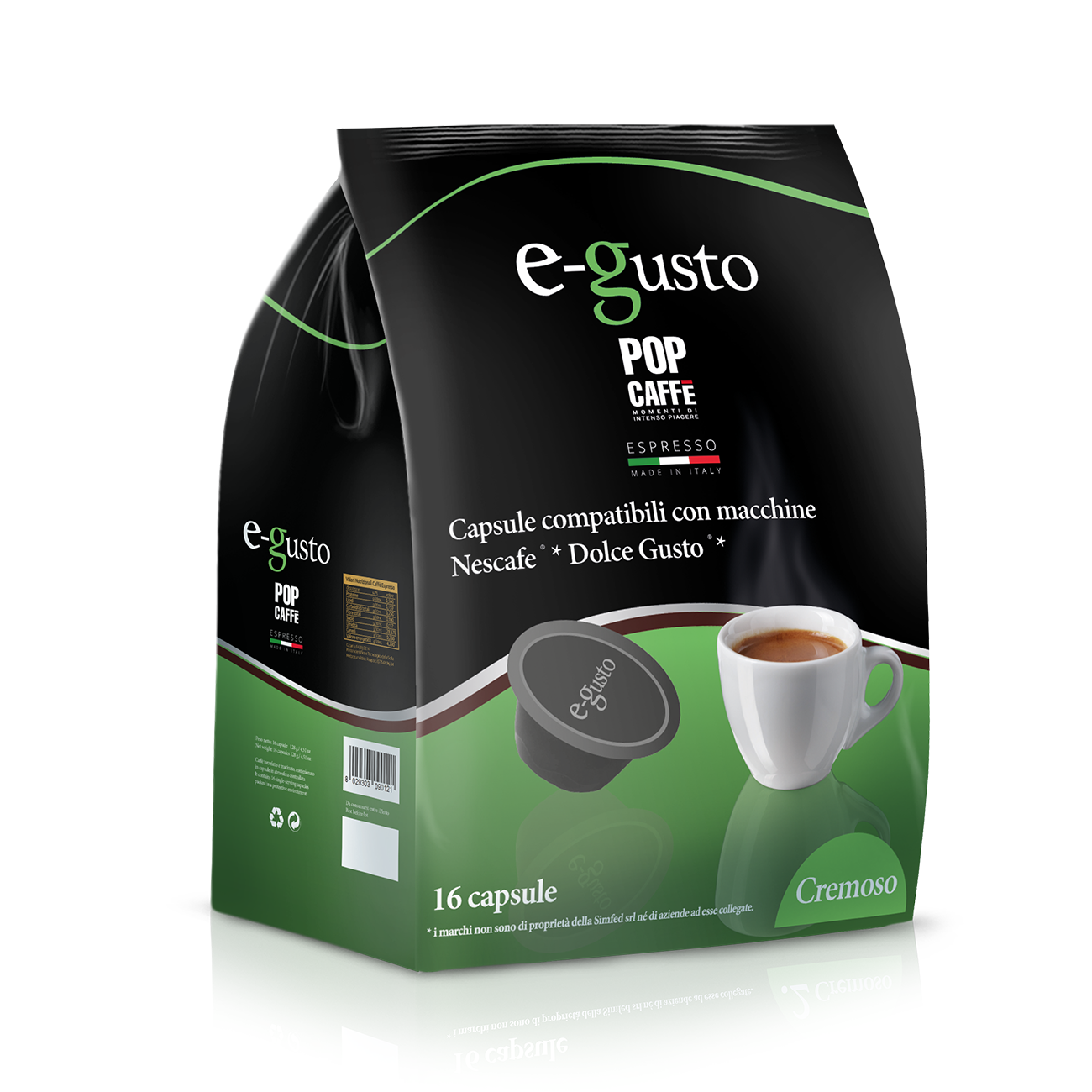 16 CAPSULE POP CAFFE’ COMPATIBILI NESCAFE DOLCE GUSTO MISCELA CREMOSO