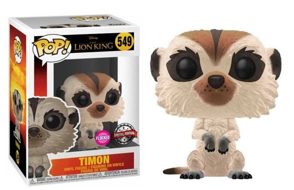 FUNKO POP DISNEY THE LION KING TIMON 549 SPECIAL EDITION FLOCKED NUOVO