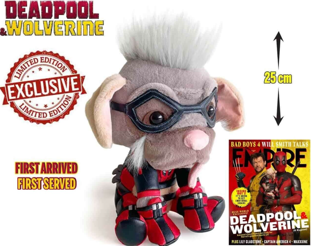 MARVEL Deadpool & Wolverine: Dogpool Plush Peluche Pupazzo OFFICIAL LICENSED