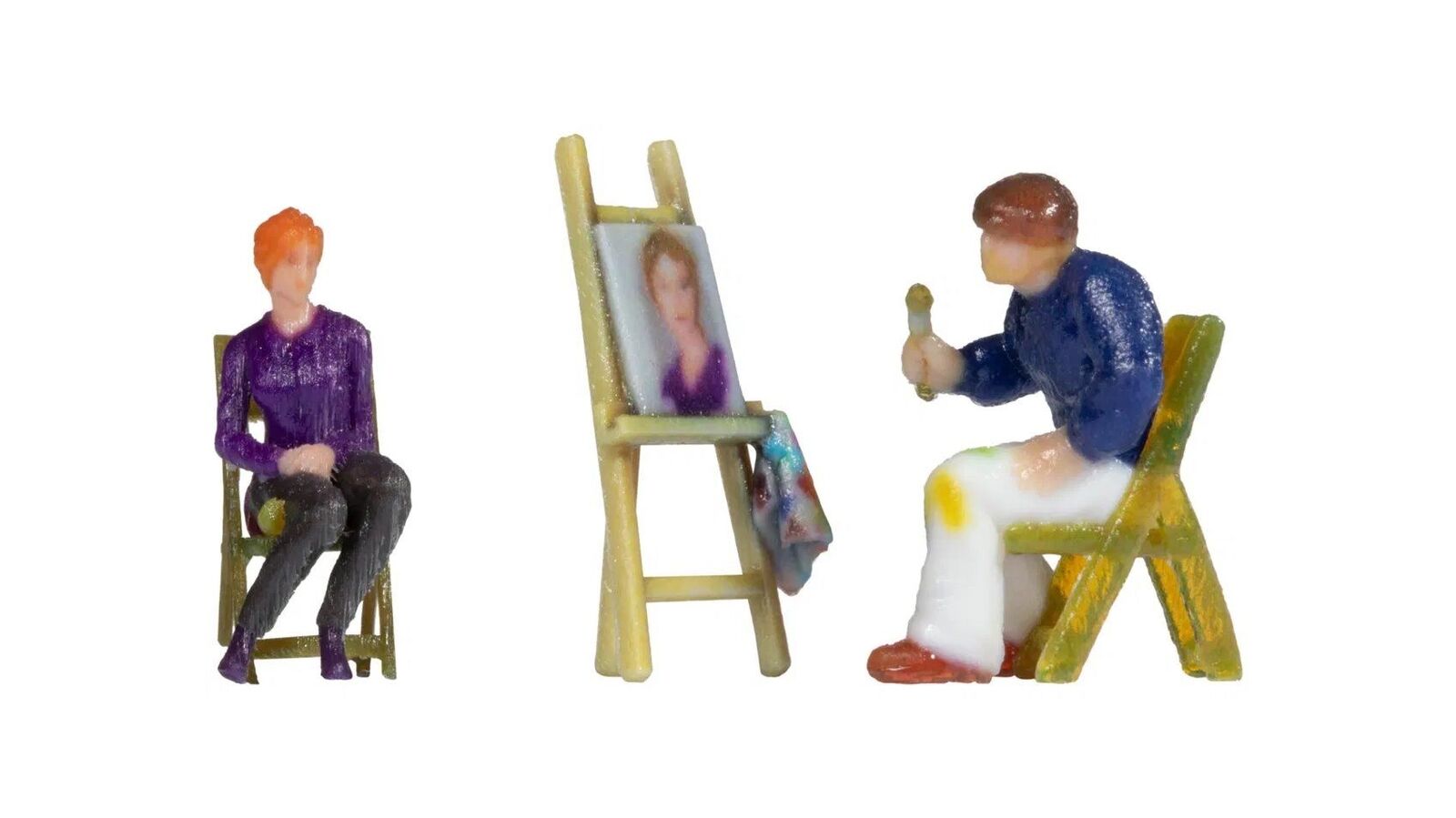 Artista Con Modello & Cavalletto 3D Master Figura Noch 10415