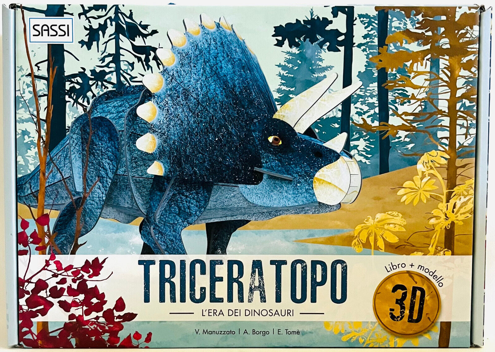 EBOND L'Era Dei Dinosauri Triceratopo Libro + Modello 3D - Sassi Editore 0565