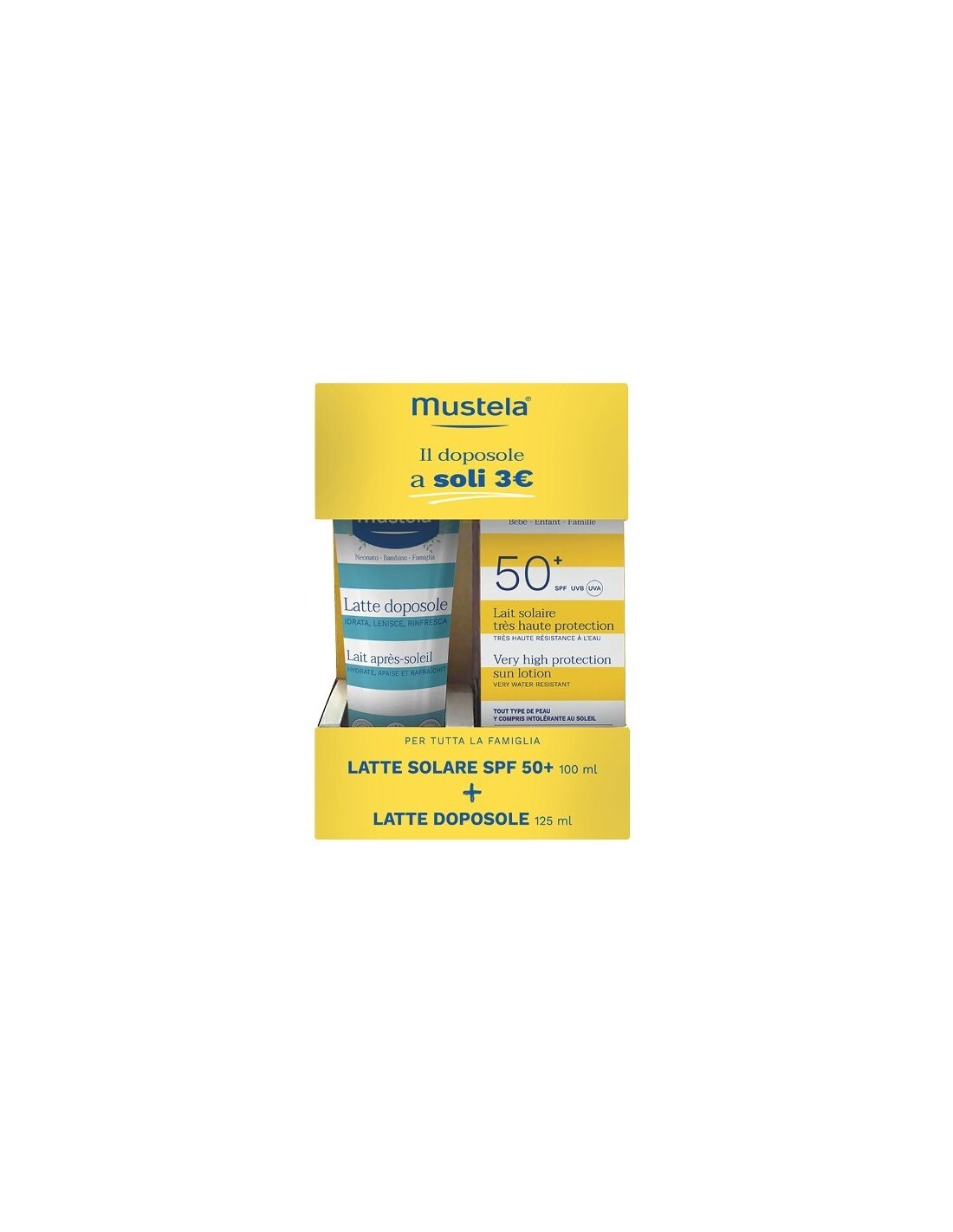 Mustela Latte Solare SPF 50+ 100 ml + Latte Doposole 125 ml