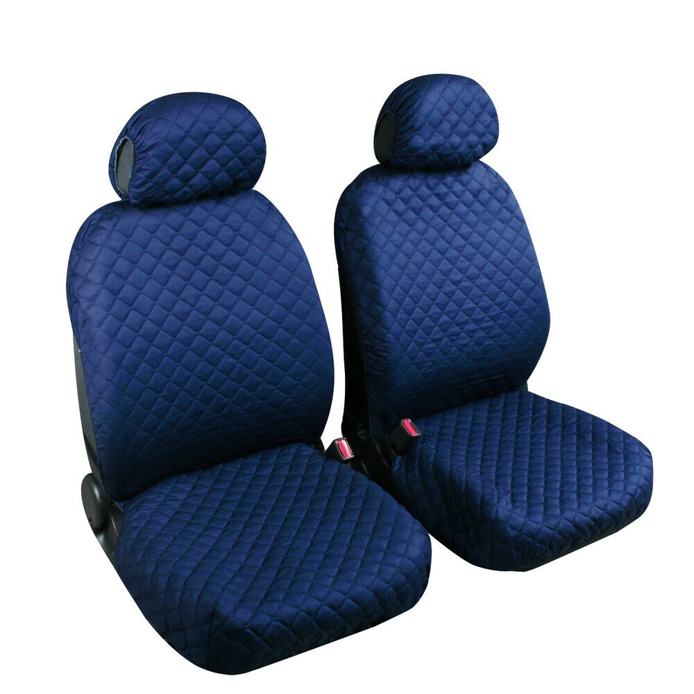 Coppia coprisedili fodere auto anteriori universali Biba cotone blu scuro