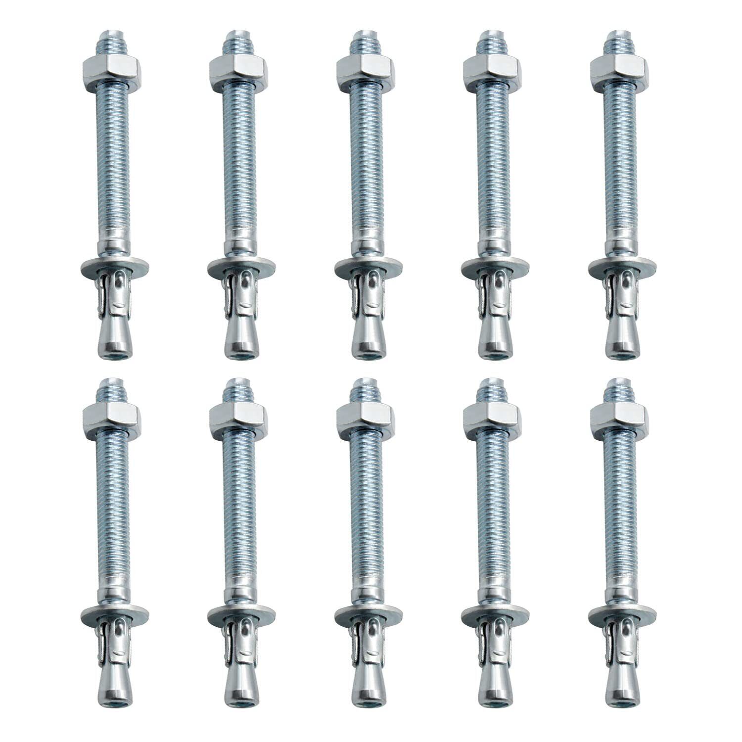 Bolzenanker KINHARD 10 Stück M10/ 10mm Schwerlastanker Verzinkt Verzinkt Meta...