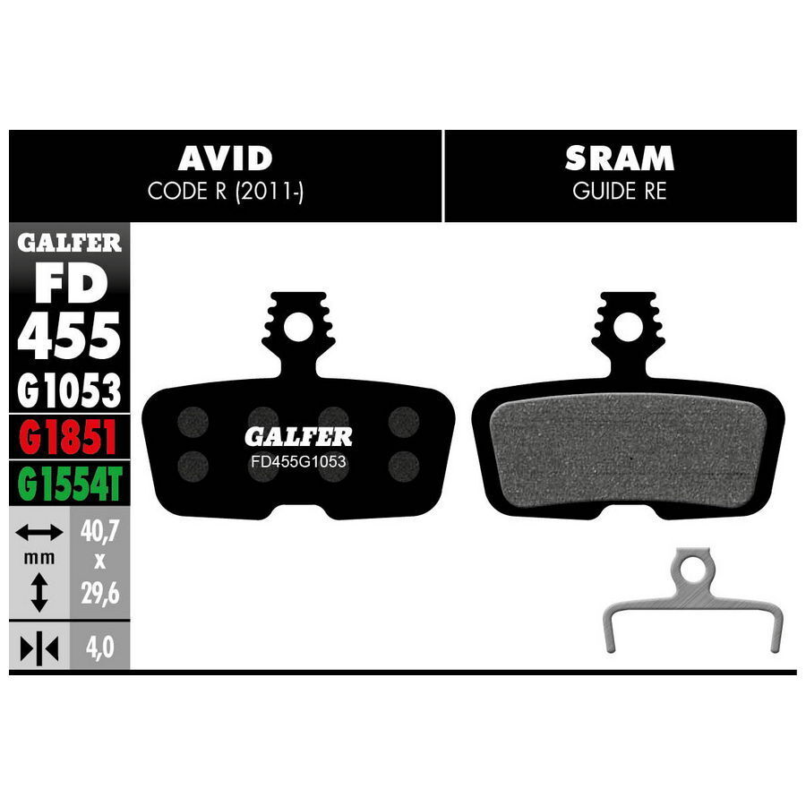 pastiglie mescola nera standard per sram code r, rsc, guide re, db8 GALFER BIKE
