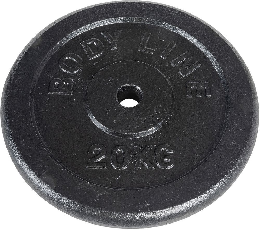 Disco in ghisa peso 20 kg e diametro 25 mm - allenamento con bilanciere - ginnas
