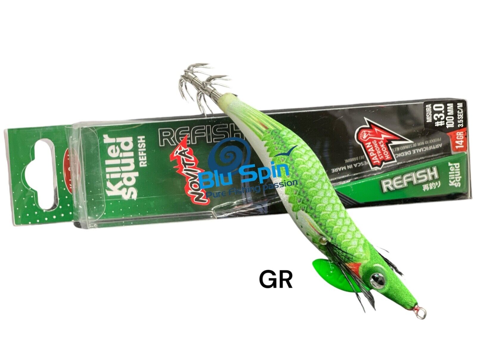 SEPPIARA JATSUI KABO KILLER SQUID ULTIMATE SQUID JIG EGI 3.0 14g COL: GR