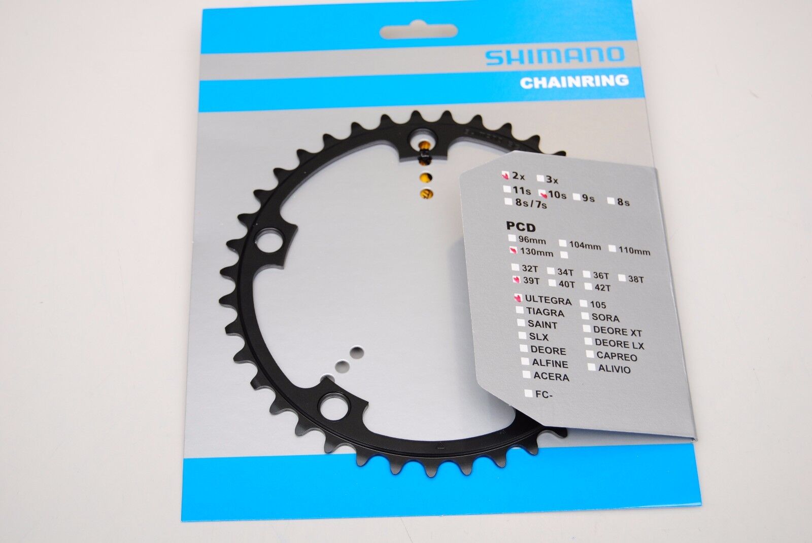 Corona SHIMANO Ultegra 39T Black FC-6601 2x10Speed 130mm/CHAINRING SHIMANO ULTEG