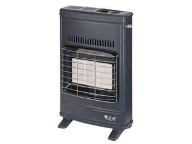 Stufa infrarossi  a gas metano ventilata 4200w grigia - misure cm.42,5x15x64h. p