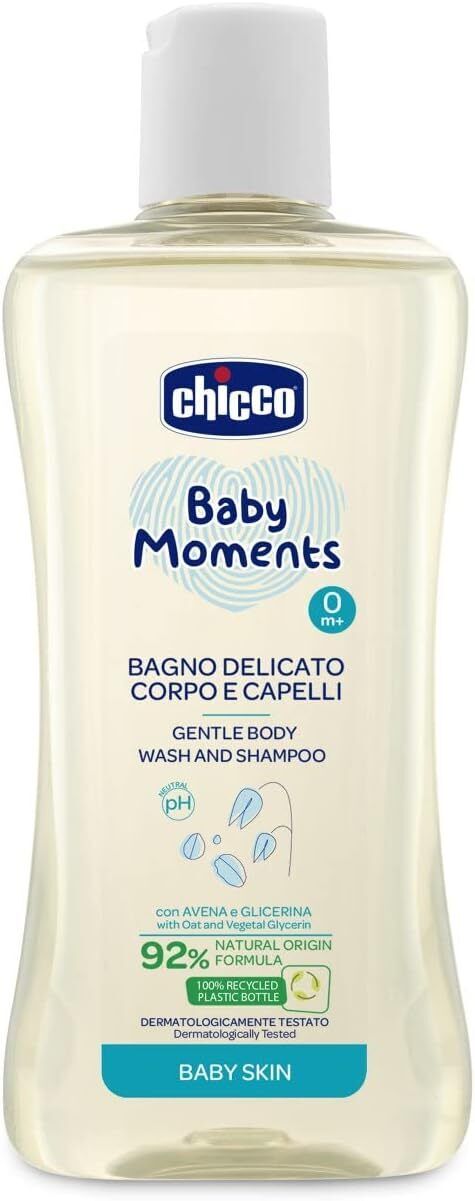 CHICCO 105930 BAGNO DELICATO CORPO E CAPELLI BABY MOMENTS 0+MESI 200ML