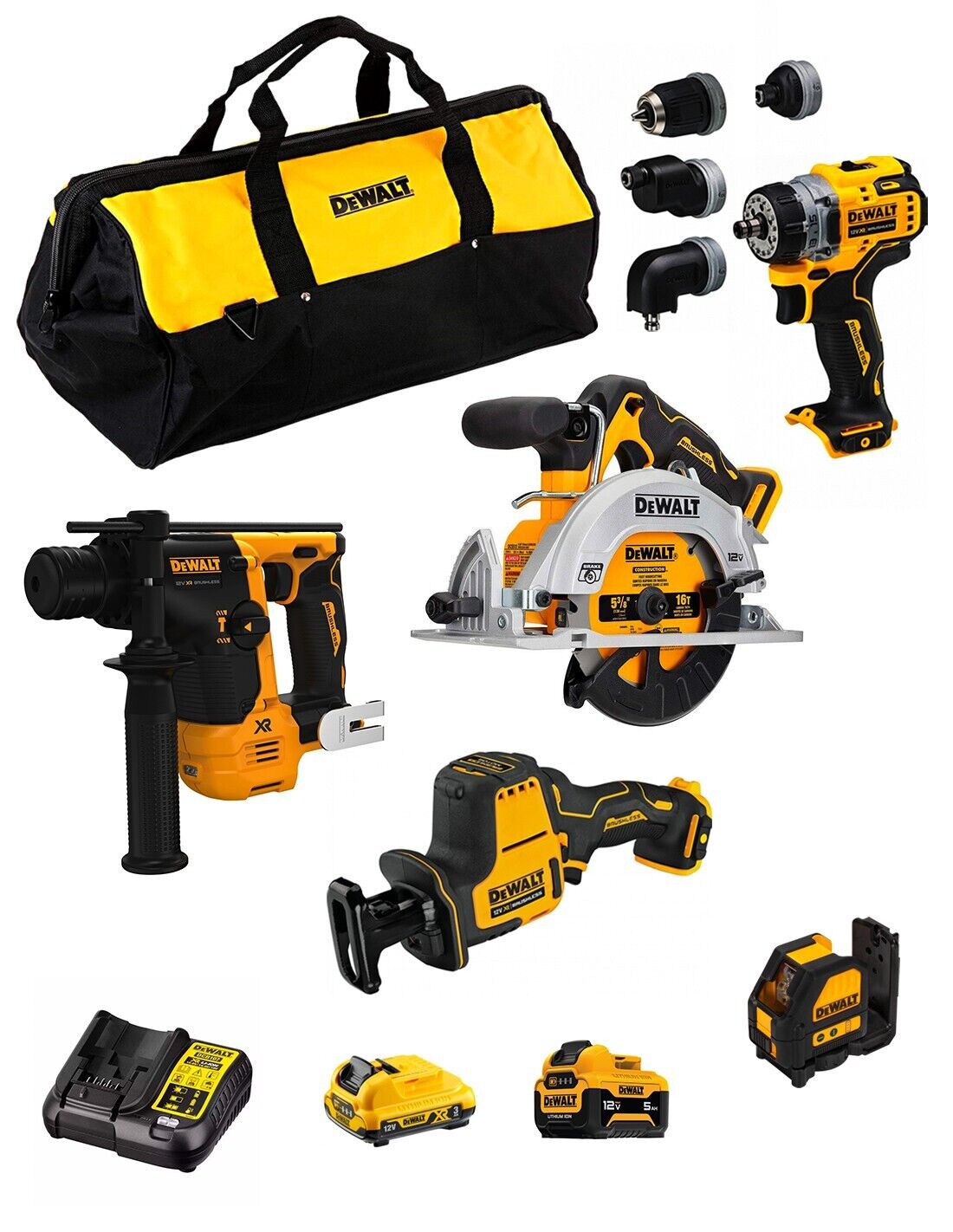 Dewalt  kit d12k503 (dcs512 + dcs312 + dcd703 +.. 8435587925514