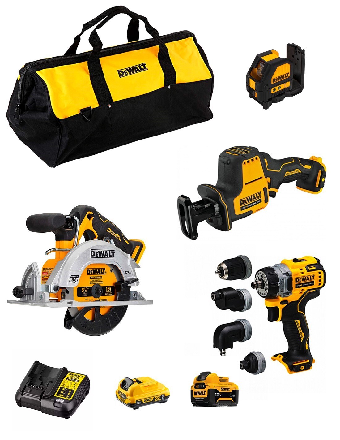 Dewalt  kit d12k404 (dcs512 + dcs312 + dcd703 +.. 8435587925477
